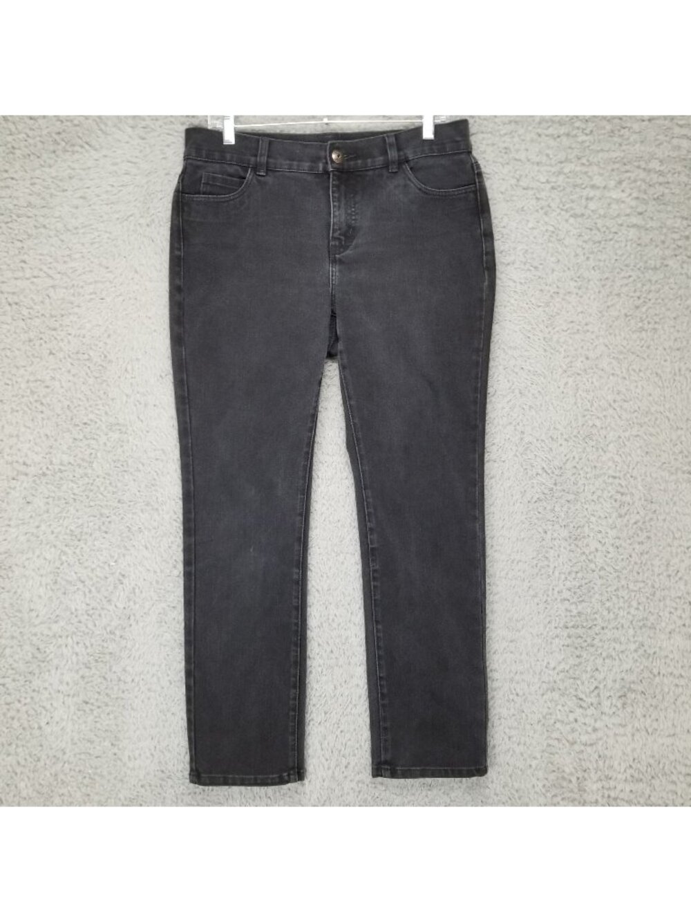 Soft Surroundings Jeans Womens 8 Petite Black Stretch Denim Straight Leg